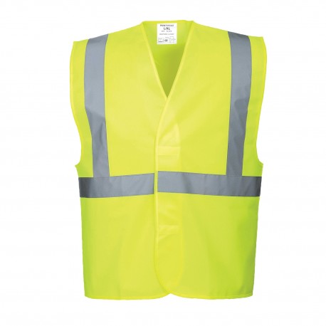 Gilet haute visibité baudrier de chantier avec bretelles jaune ou orange