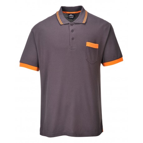 Polo poly coton contrasté