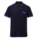 Polo poly coton contrasté