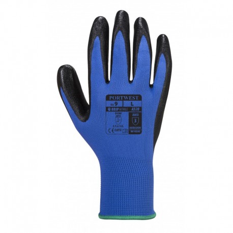 Portwest A400 PVC Poignet Tissé Gants Imperméable Entièrement Revêtu Travail  DIY