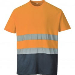 T-shirt coton haute visibilité bicolore 