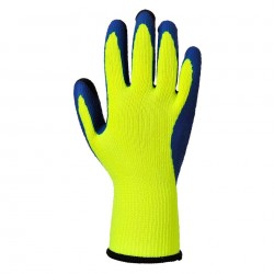 Gants Duo-therm latex A185 Jaune fluo/Bleu Portwest