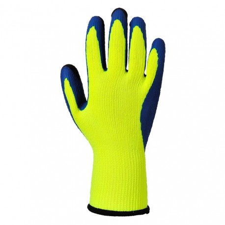 Gants Duo-therm latex A185 Jaune fluo/Bleu Portwest
